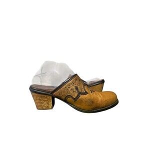 Sonora by Double H Womens Western Mules Boots Brown Leather Slip-On size 6.5M